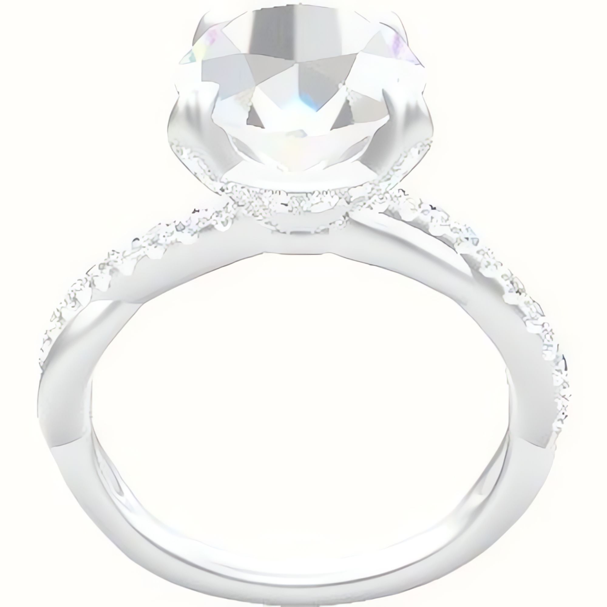 Pave Rope With Pave Basket Head 14kt White Gold | Ritani