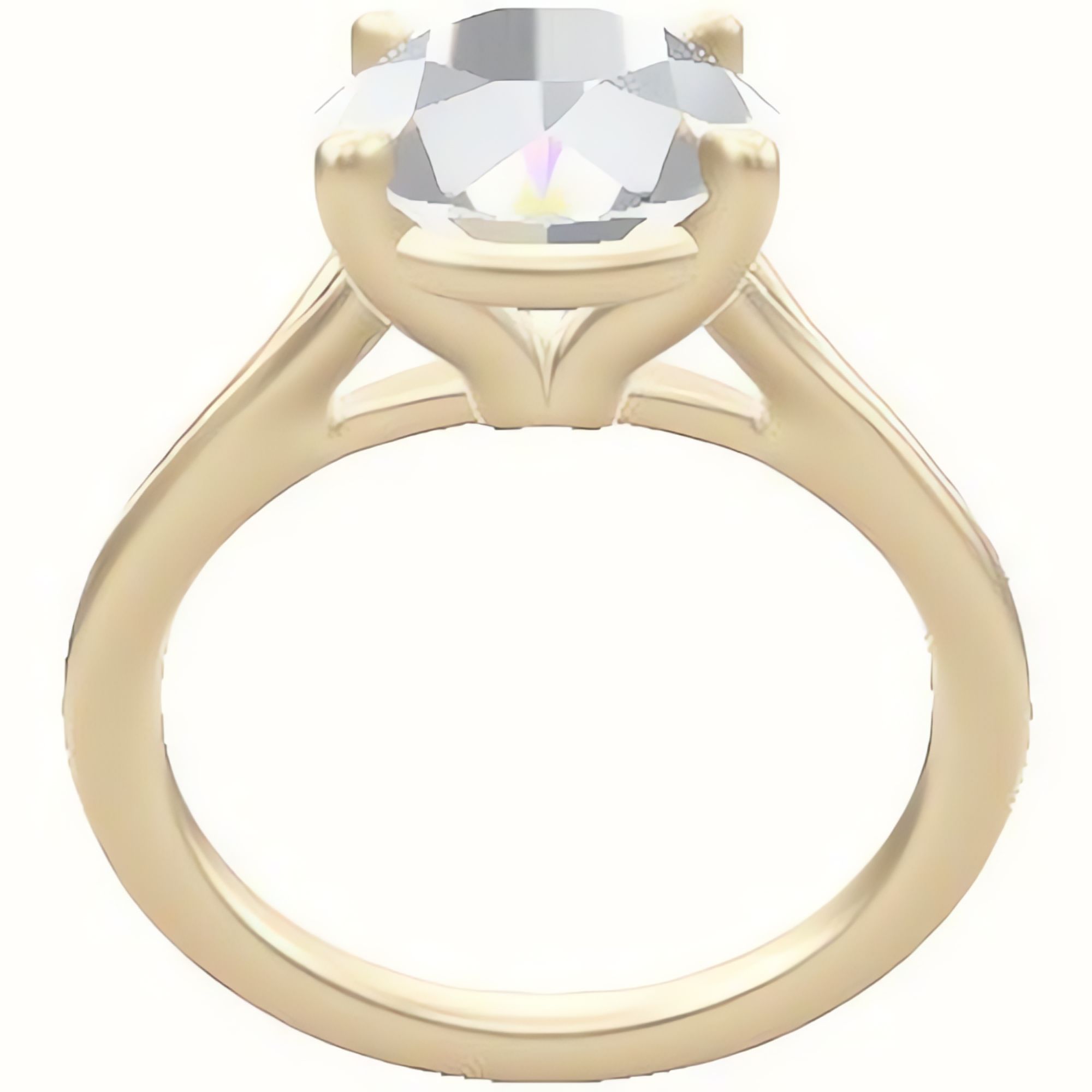 Split Cathedral Engagement Ring With Standard Four Prong Head