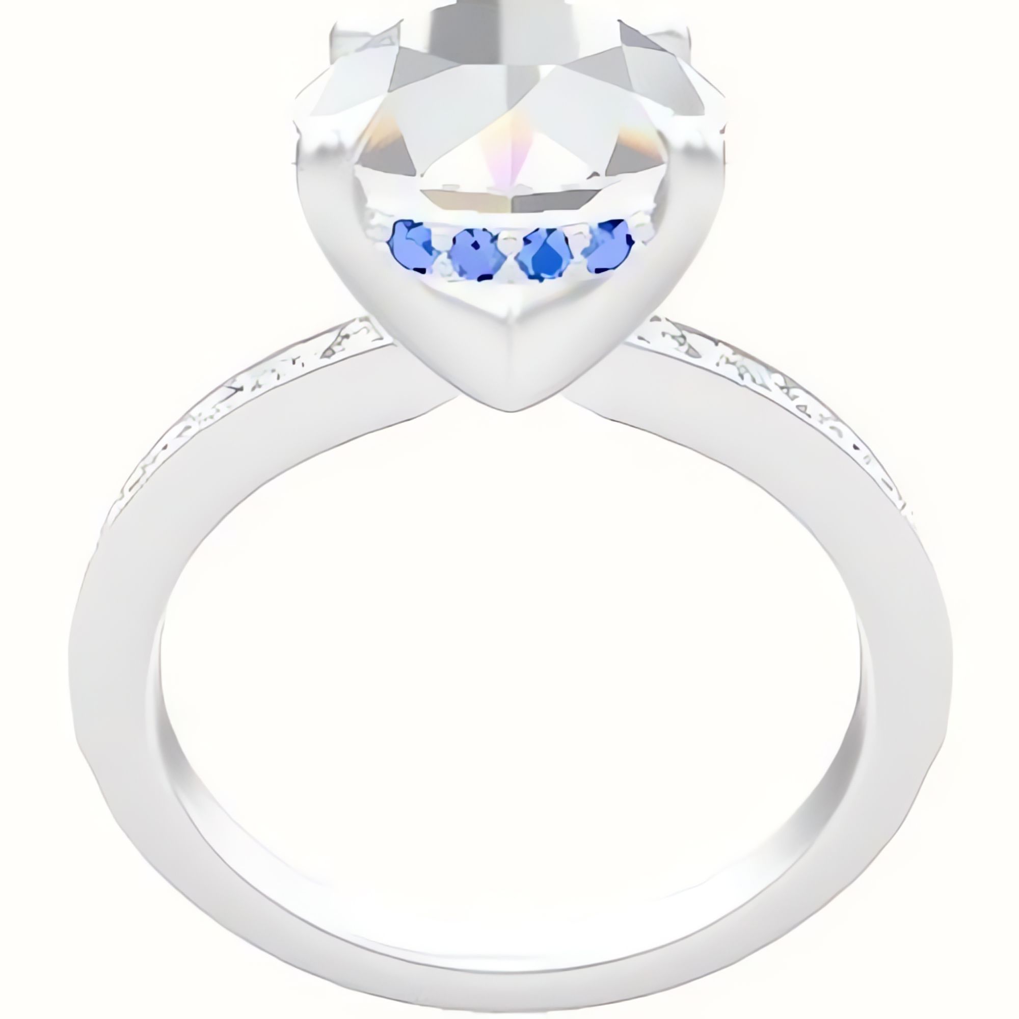 Micropave Engagement Ring With V Prong with Hidden Halo Head