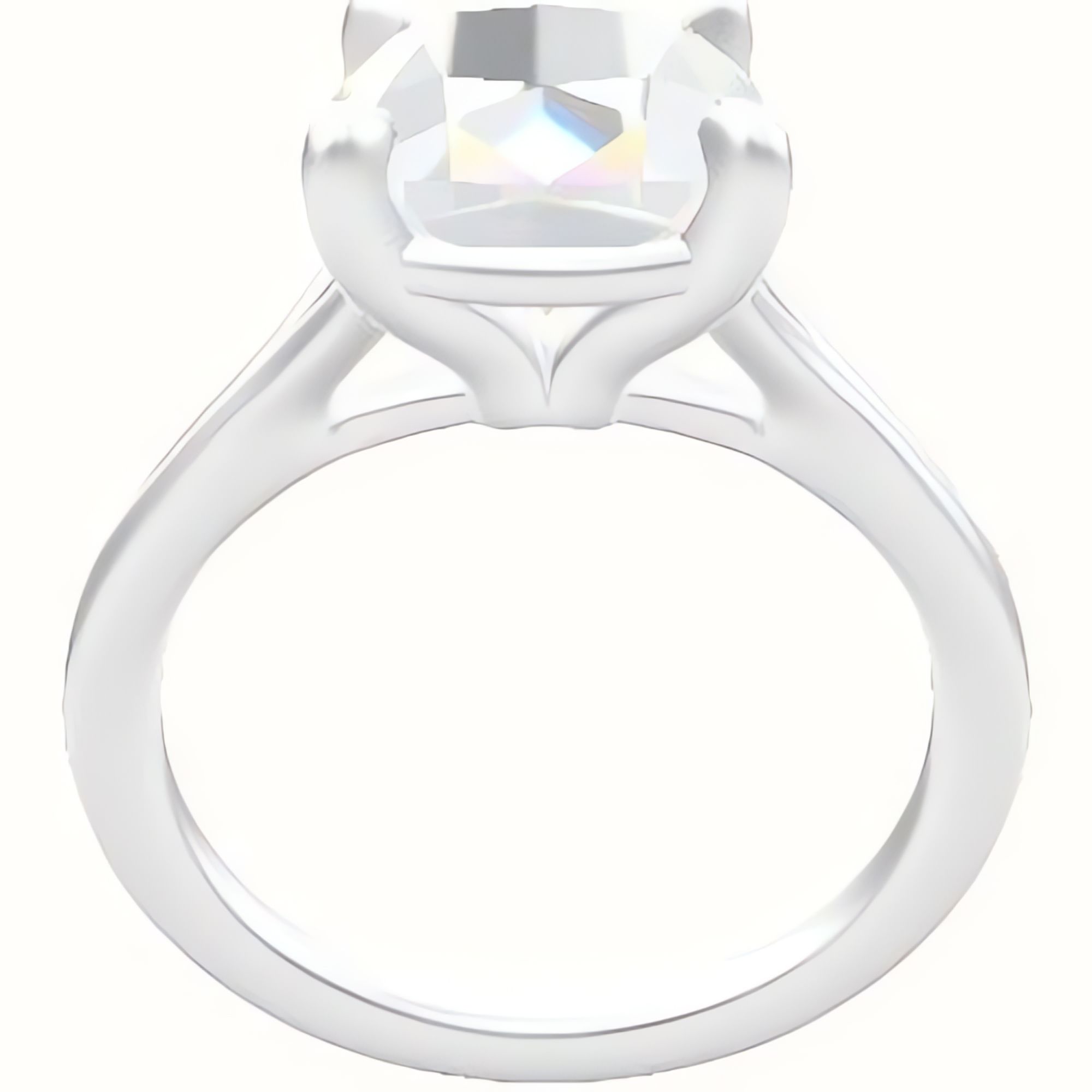 Split Cathedral Engagement Ring With Standard Four Prong Head