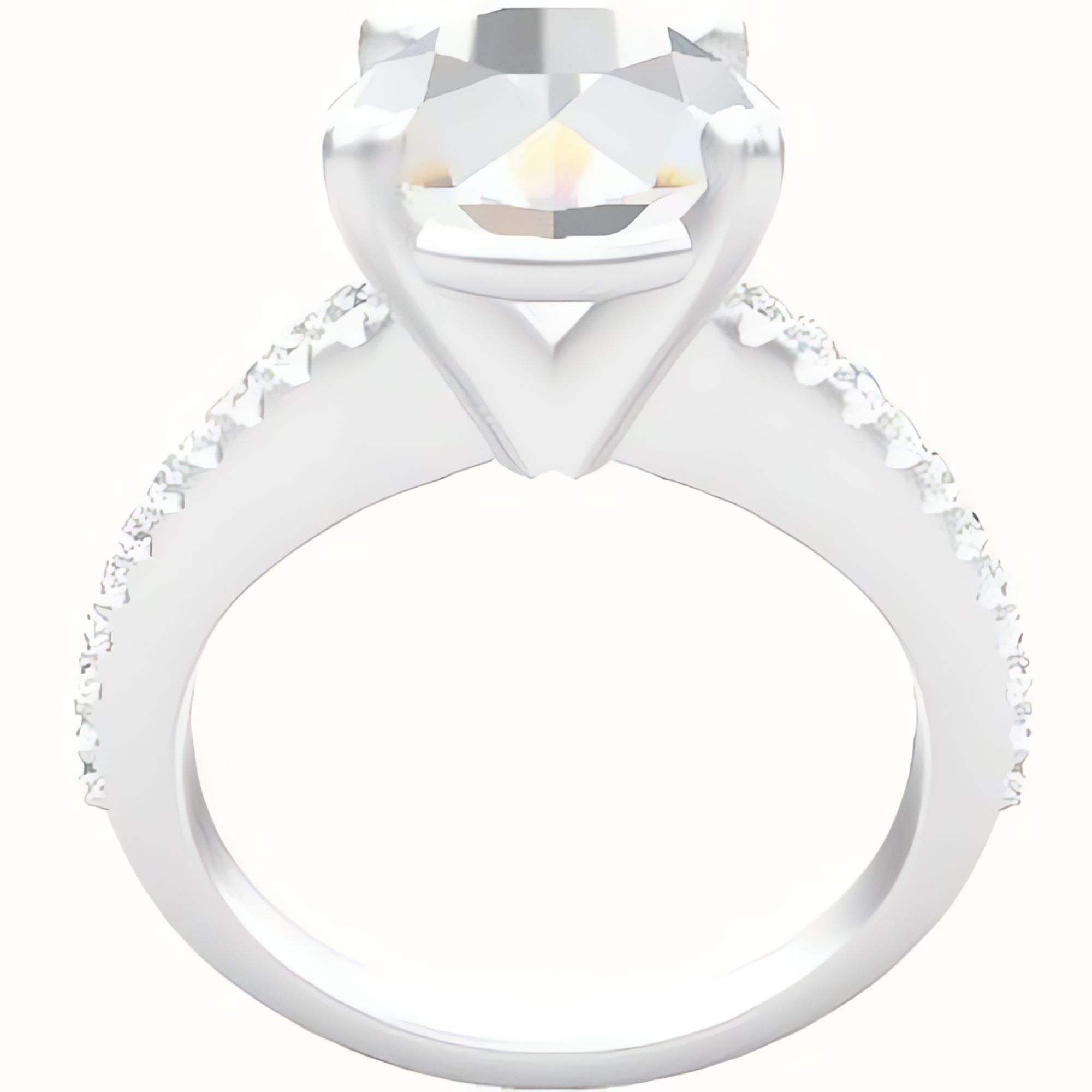 Illusion Set Shank Engagement Ring With High Set Four Prong Head