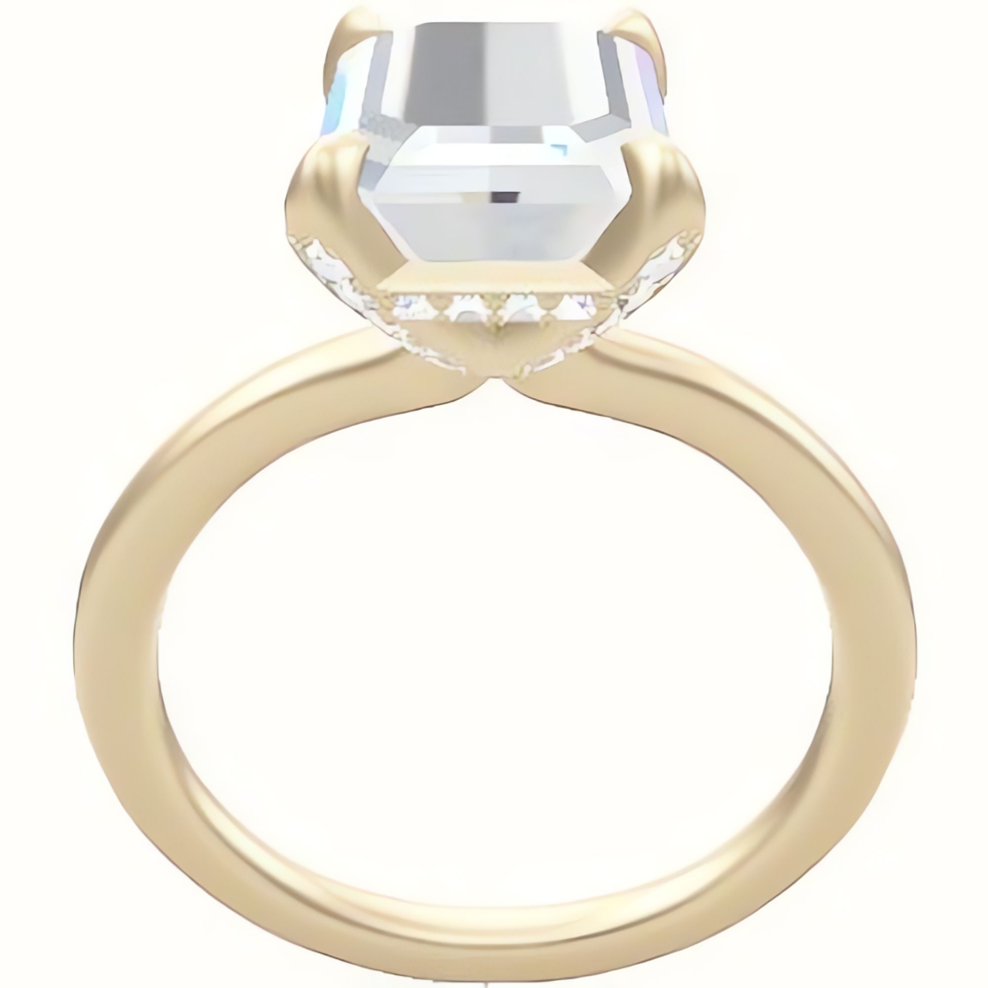 Solitaire Engagement Ring With Pave Basket Head