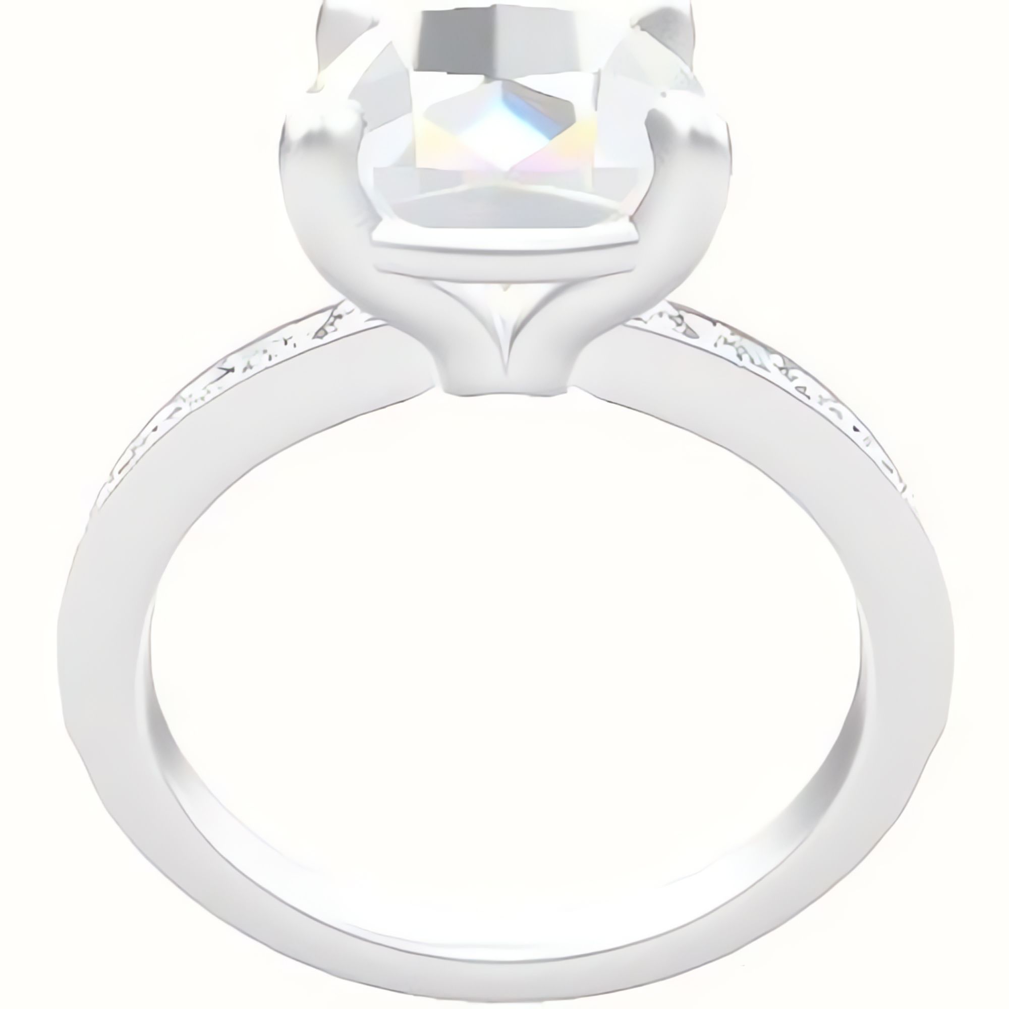 Micropave Engagement Ring With Standard Four Prong Head