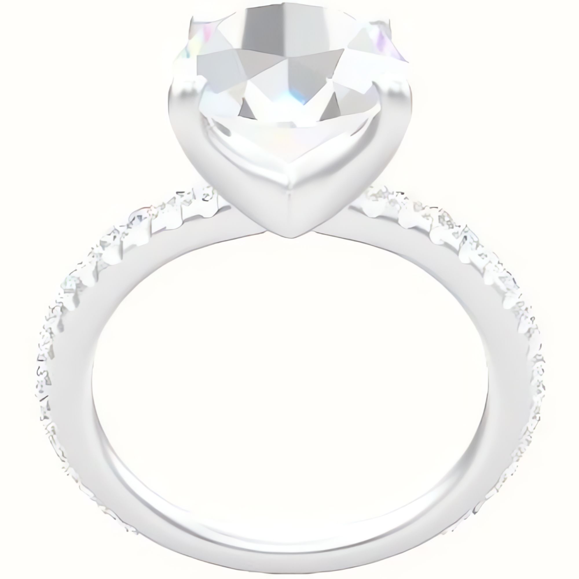 3/4 Pave Engagement Ring With Four Prong Head