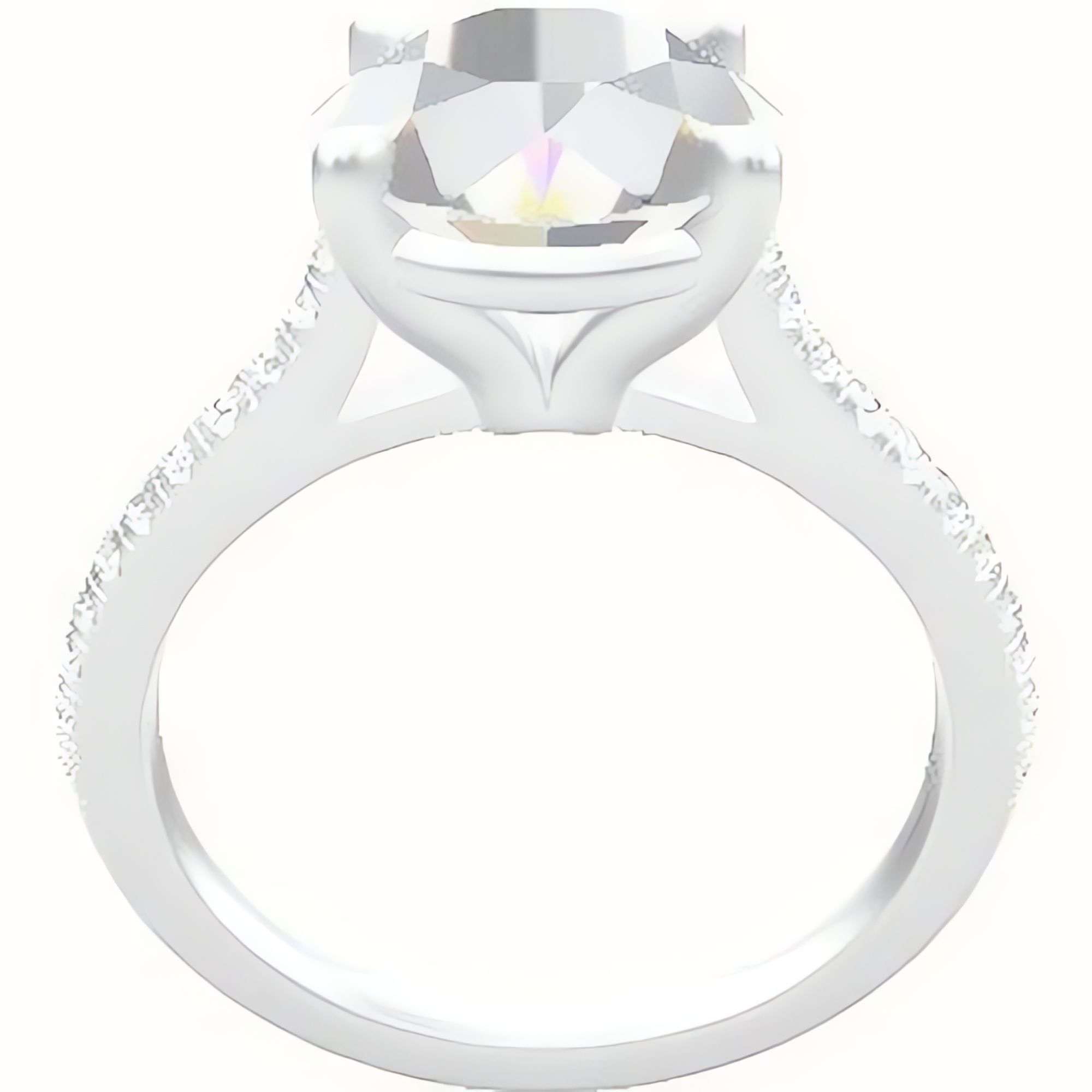 Pave Cathedral Engagement Ring With Standard Four Prong Head