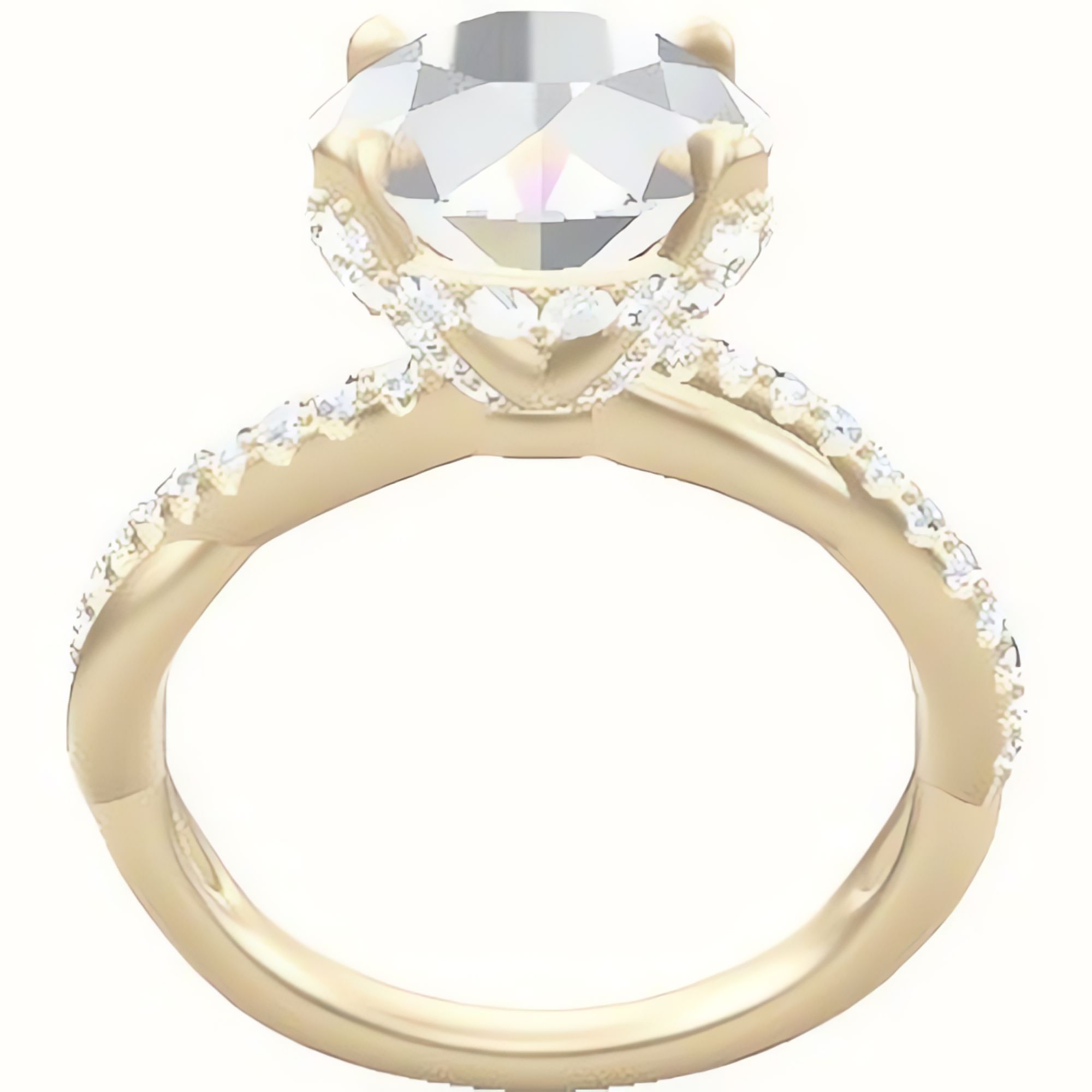 Pave Rope Engagement Ring With Pave Basket Head