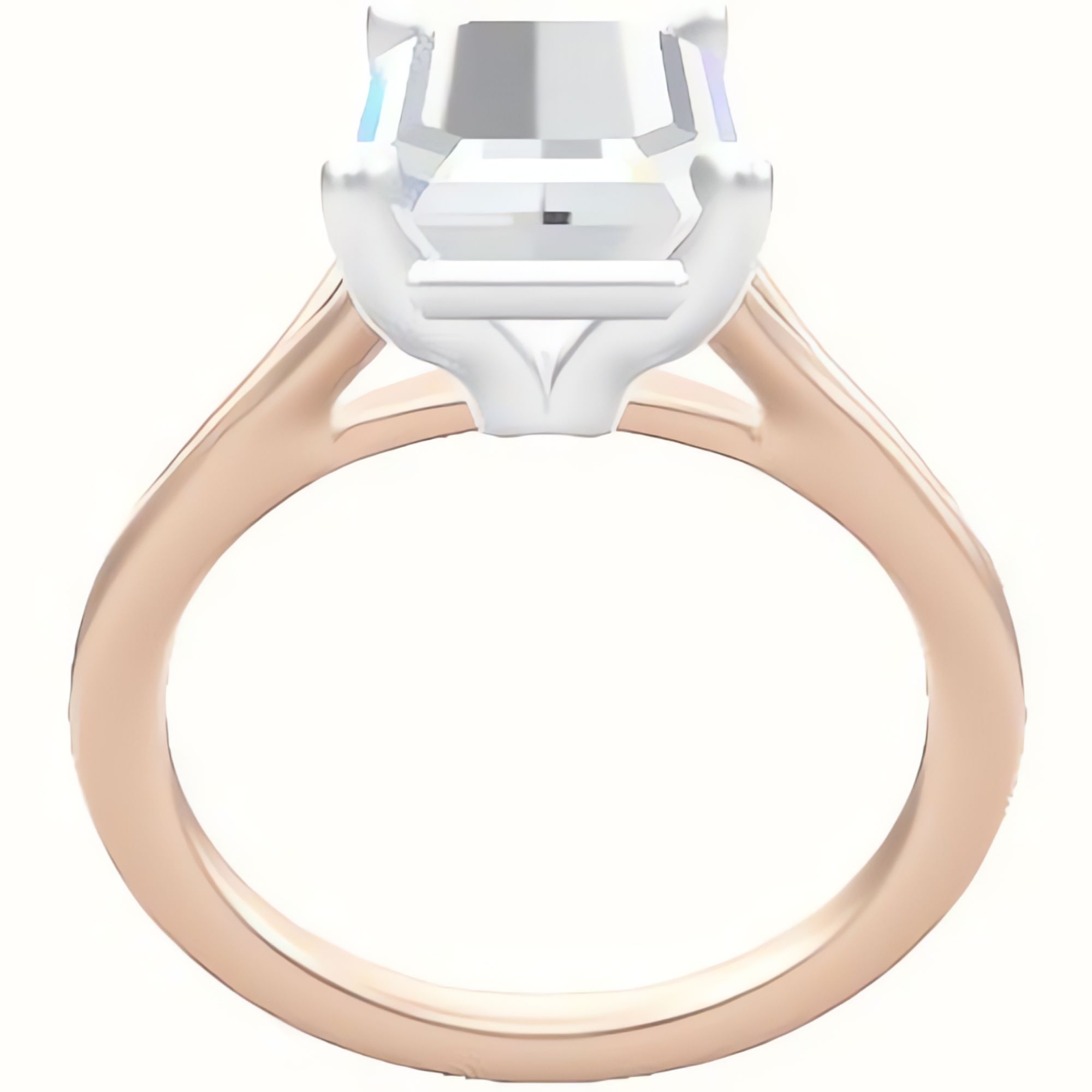 Split Cathedral Engagement Ring With Standard Four Prong Head