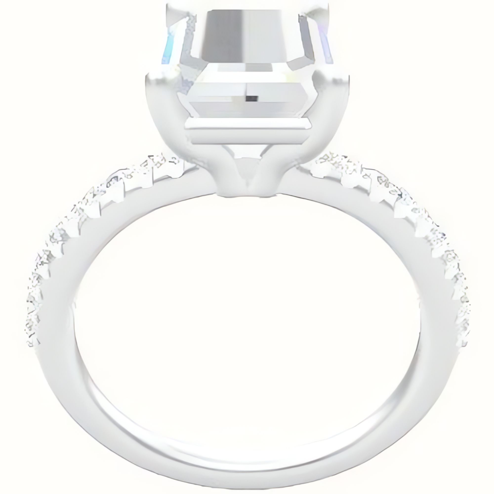 Half Pave Engagement Ring With Standard Four Prong Head