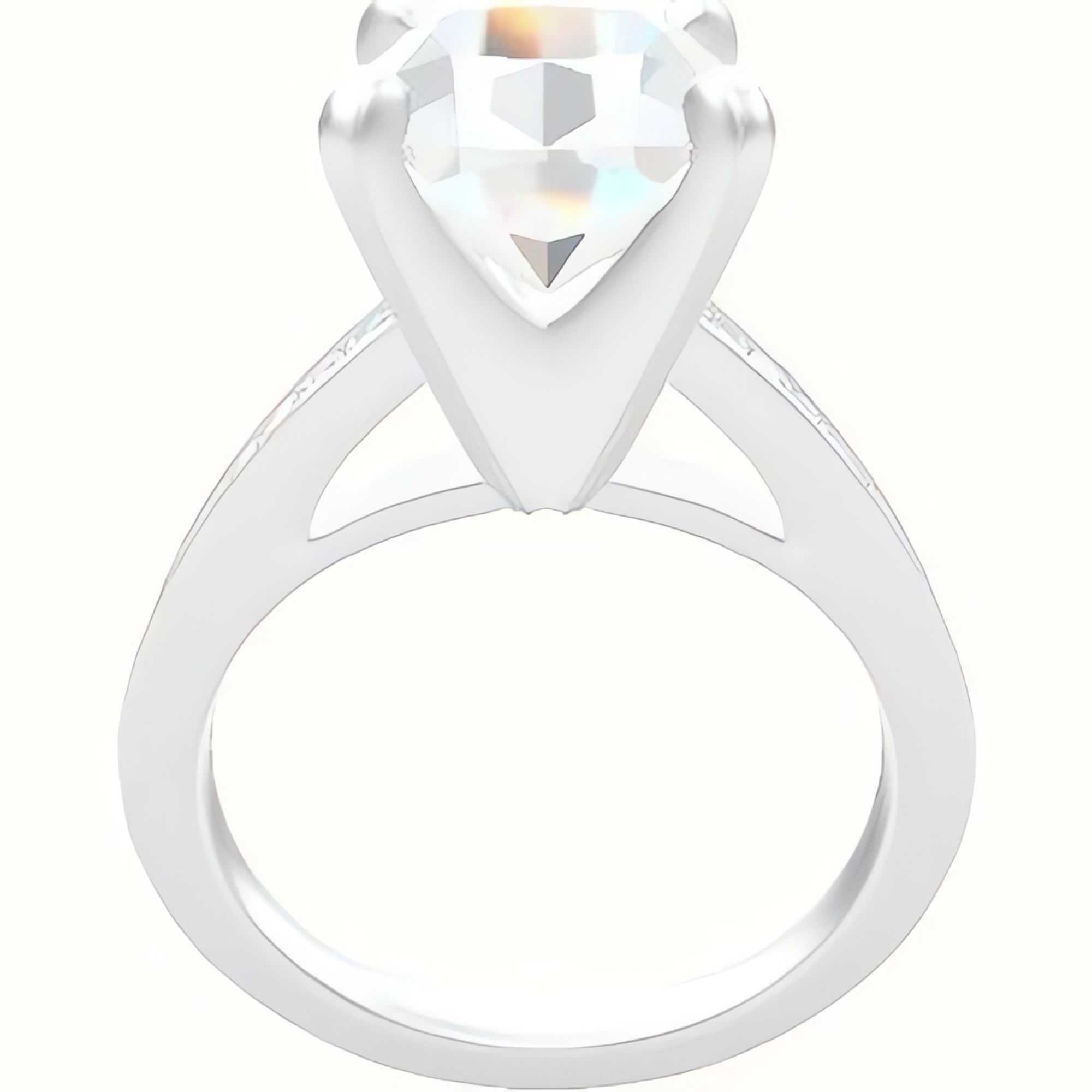 Micropave Cathedral Engagement Ring With Classic Four Prong Head