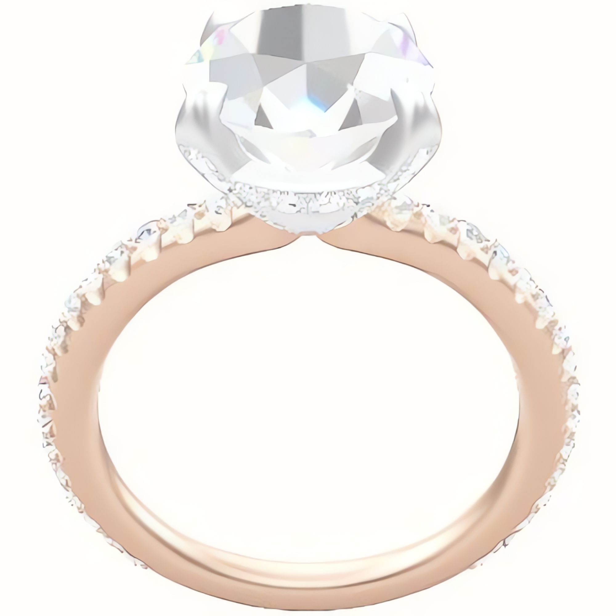 3/4 Pave Engagement Ring With Pave Basket Head