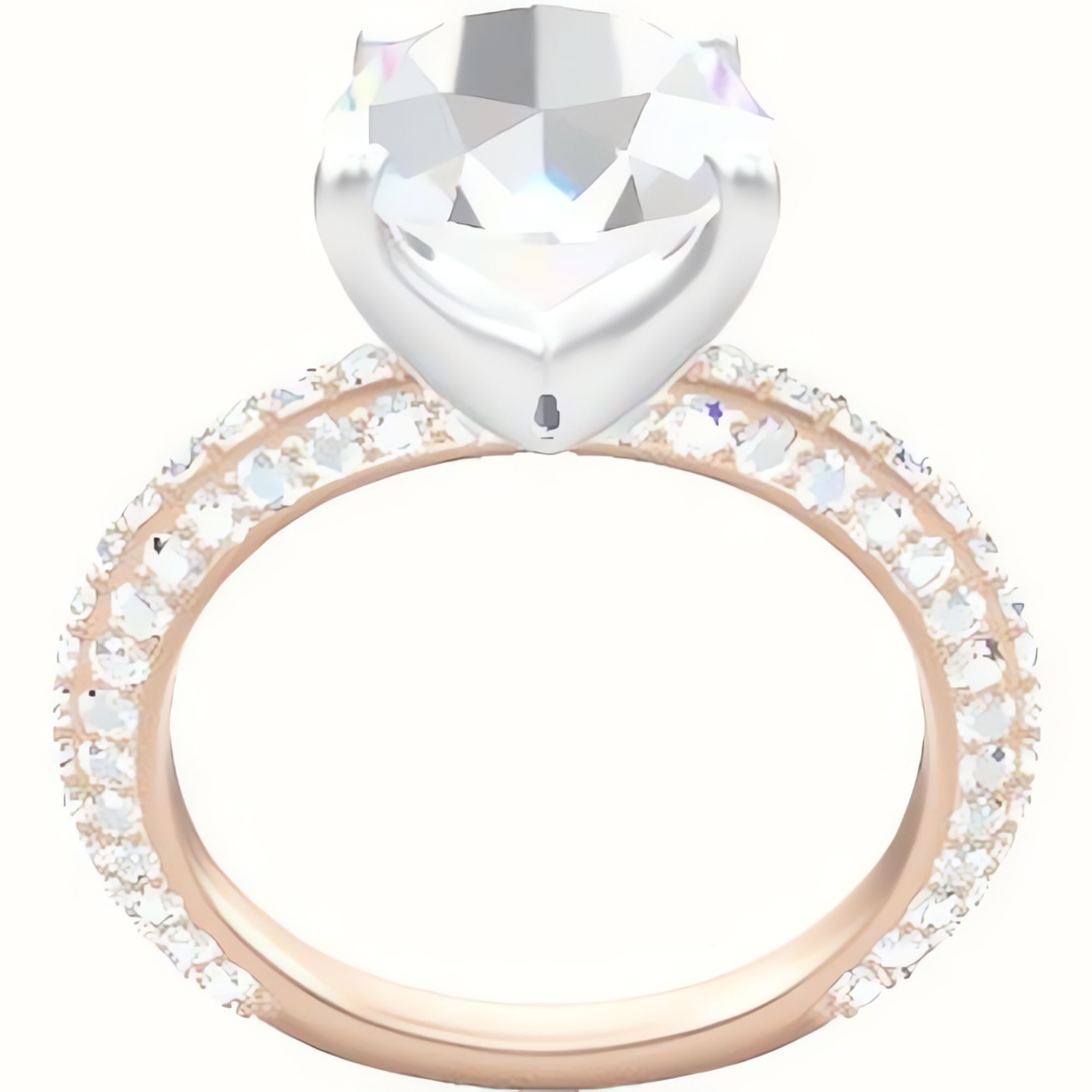 3/4 Three Row Pave Engagement Ring With Four Prong Head