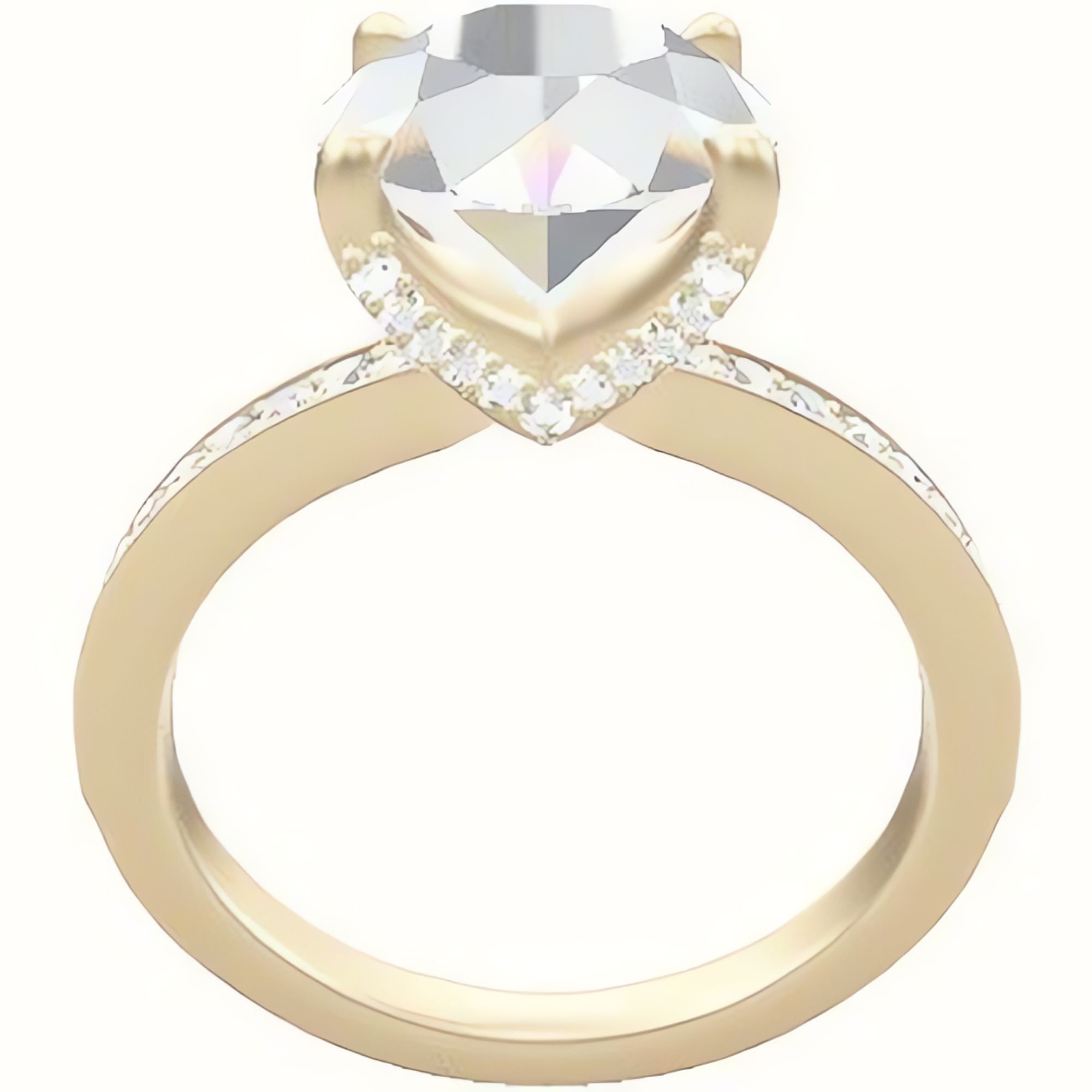 Micropave Engagement Ring With Pave V Prong Head