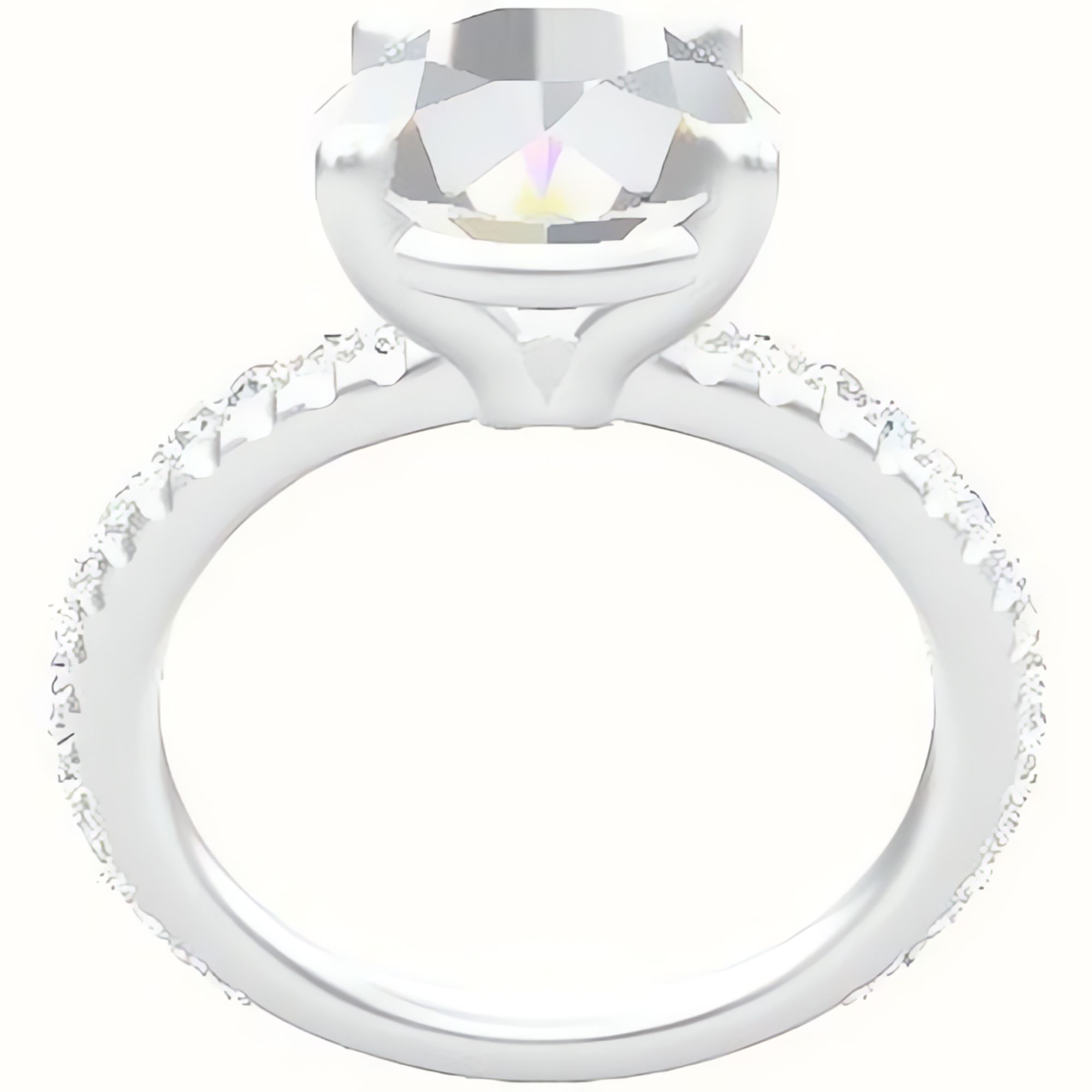 3/4 Pave Engagement Ring With Standard Four Prong Head