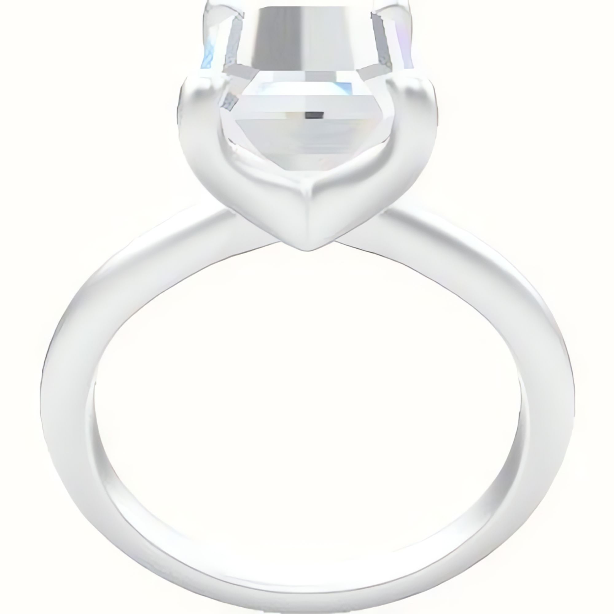 Beveled Solitaire Engagement Ring With Four Prong Head