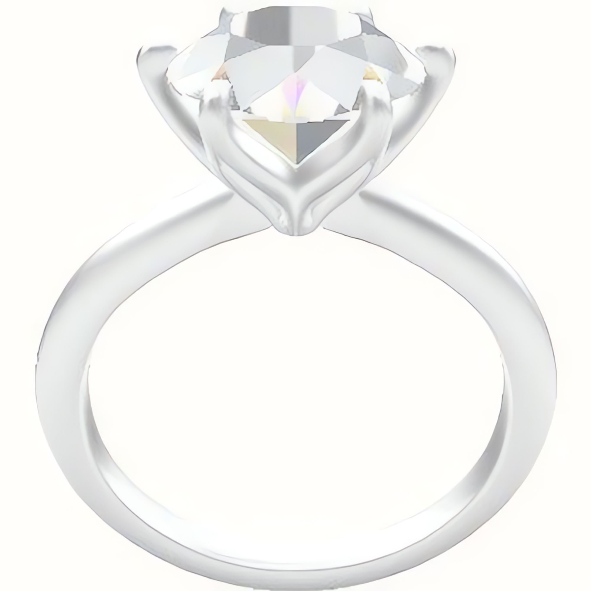 Beveled Solitaire Engagement Ring With Petal Six Prong Head