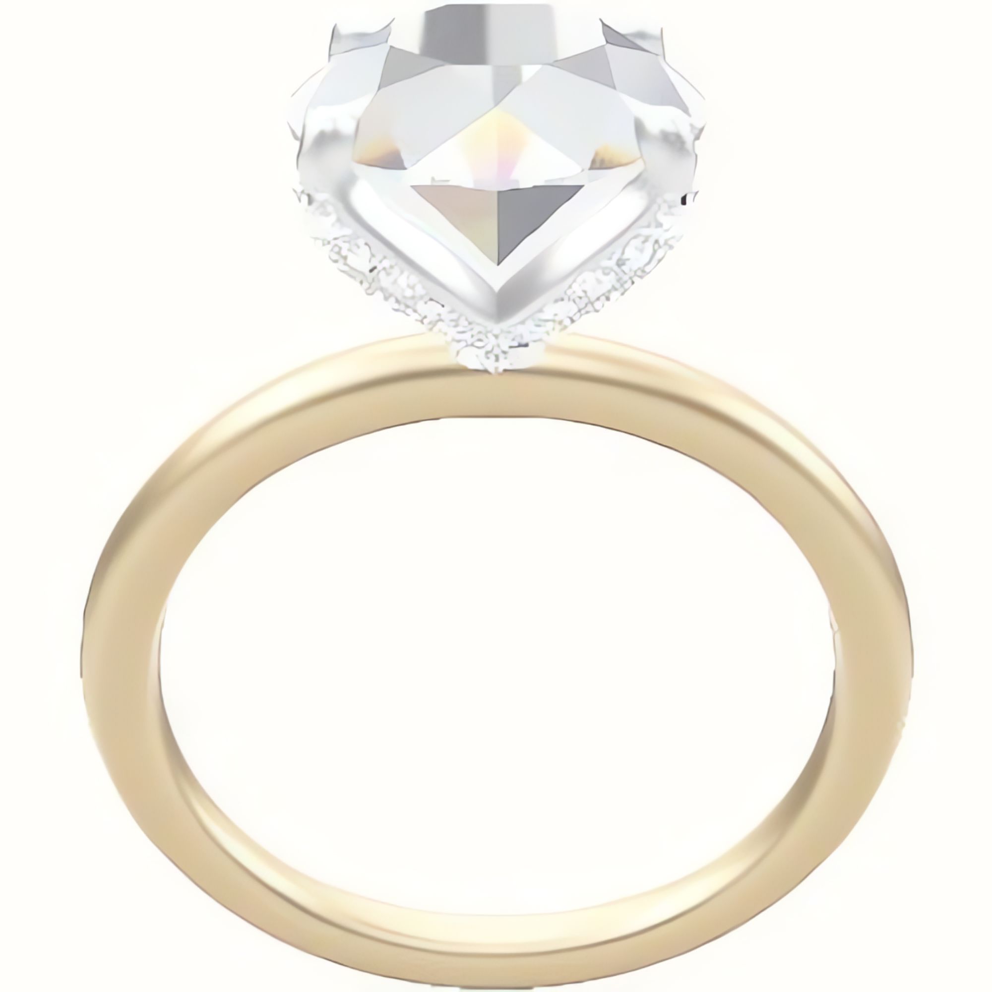 Classic Solitaire Engagement Ring With Pave Petal Four Prong Head