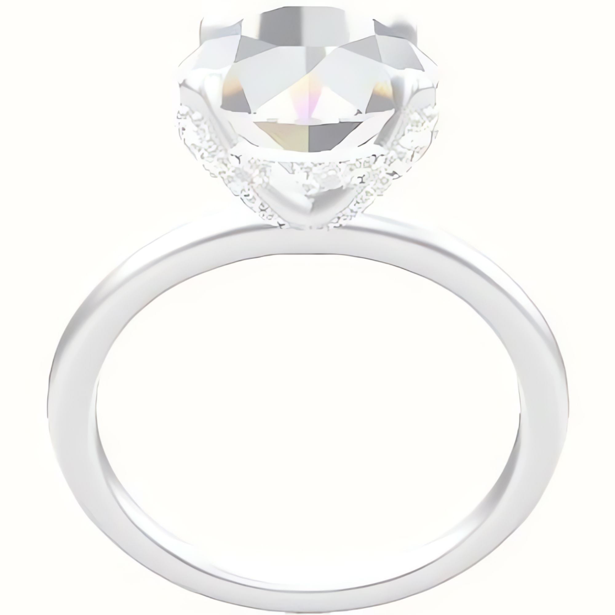 Classic Solitaire Engagement Ring With Pave Basket Head