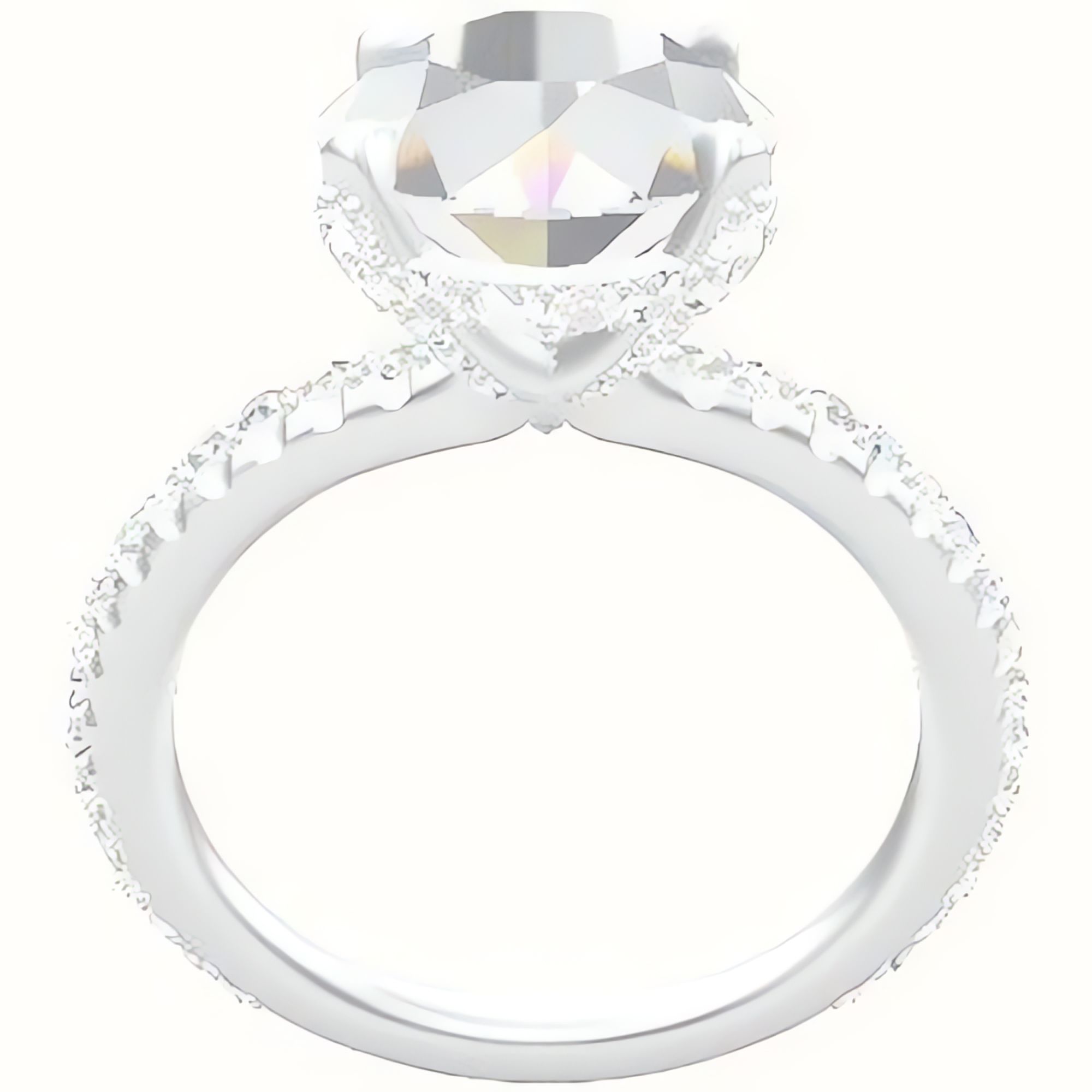 3/4 Pave Engagement Ring With Pave Basket Head
