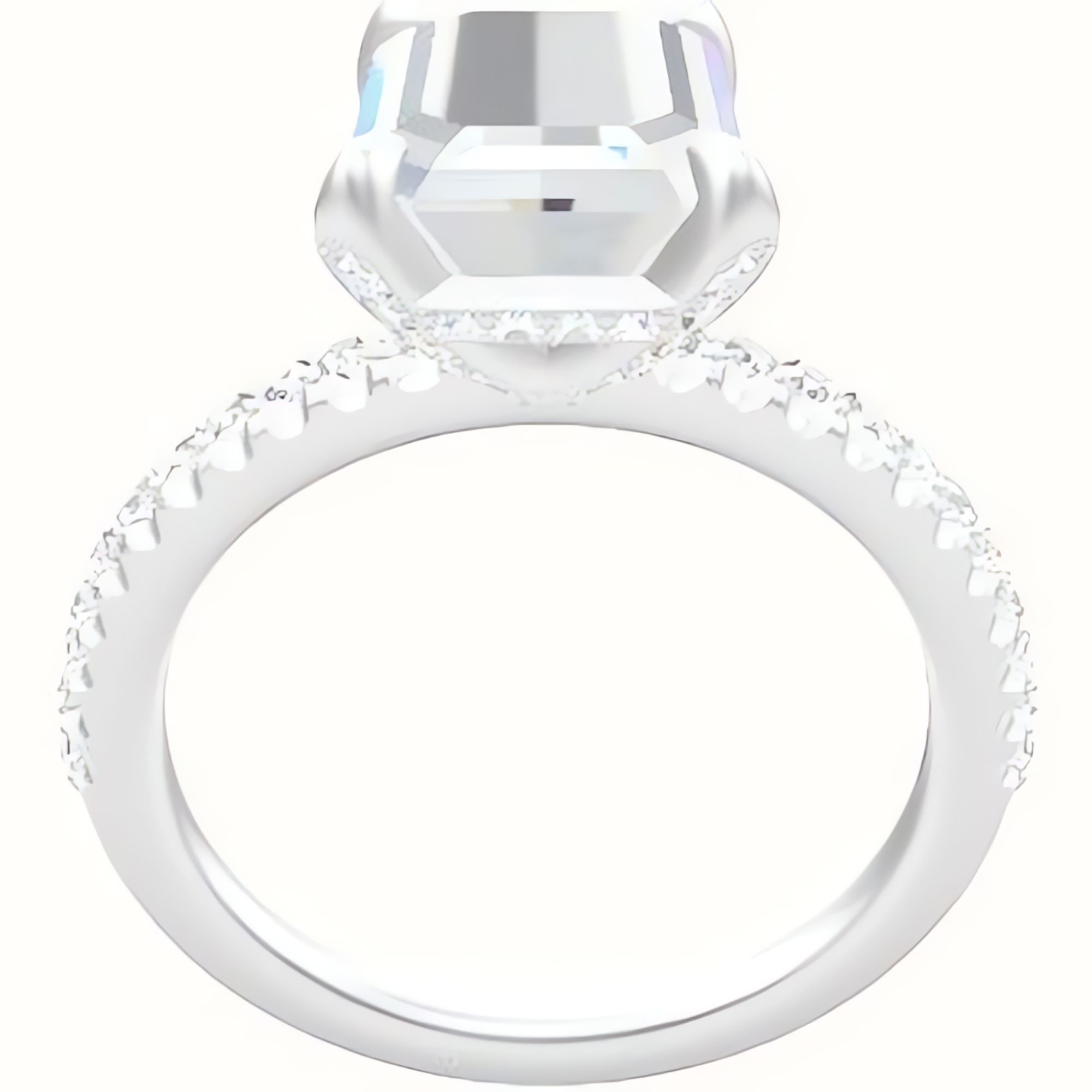 illusion Pave Engagement Ring With Pave Basket Head