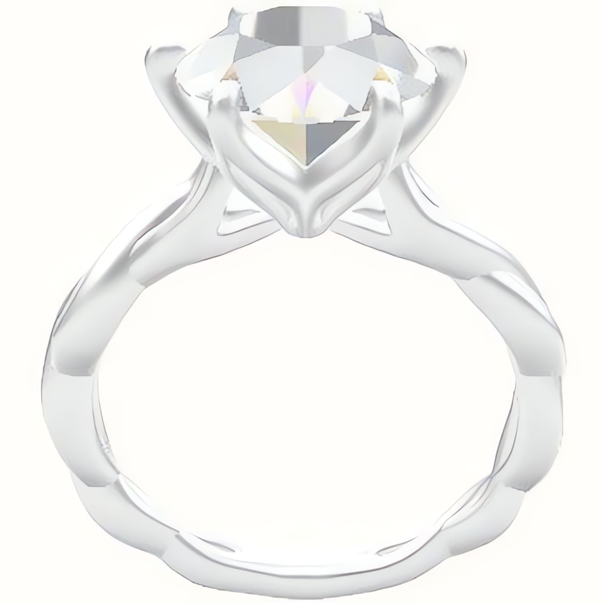Cobra solitaire Twist Engagement Ring With Petal Six Prong Head