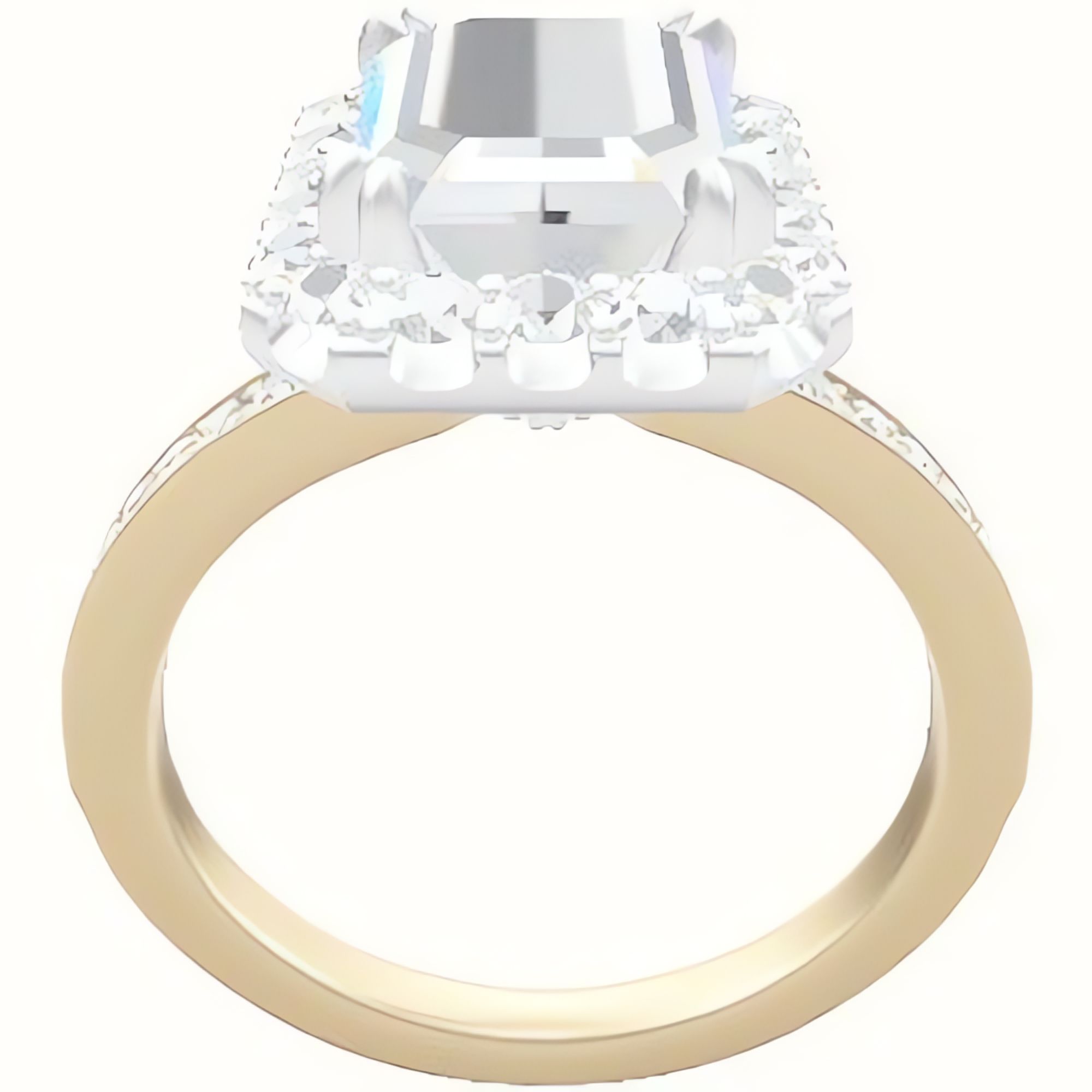 Micropave Engagement Ring With Halo with Double Prong Head