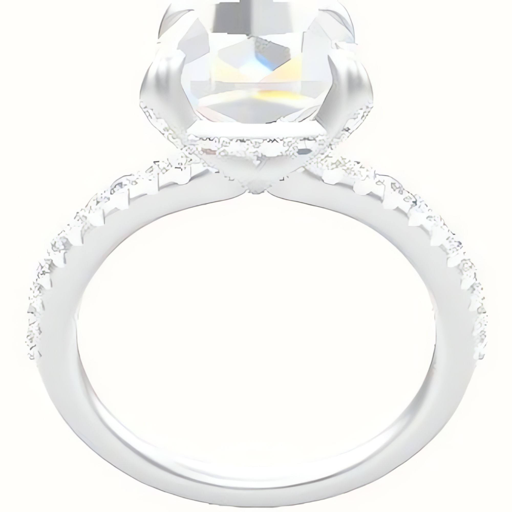 Half Pave Engagement Ring With Pave Basket Head