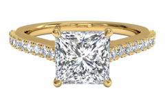 yellow gold princess cut engagement ring