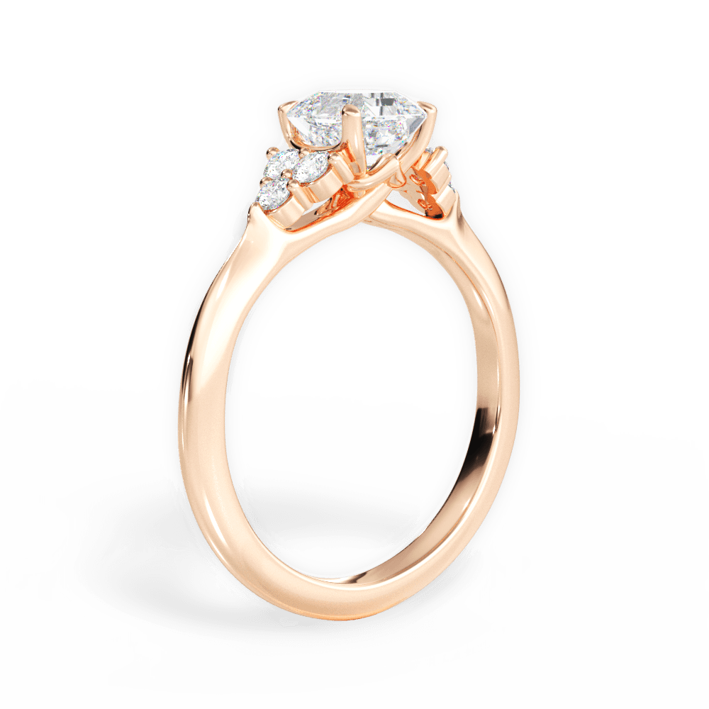 14kt Rose Gold/18kt Rose Gold/asscher/front