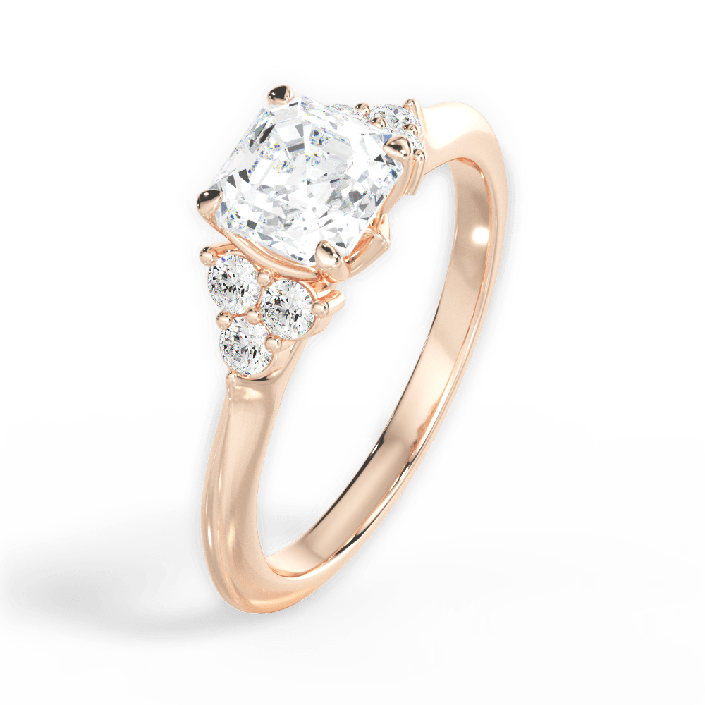 14kt Rose Gold/18kt Rose Gold/asscher/perspective