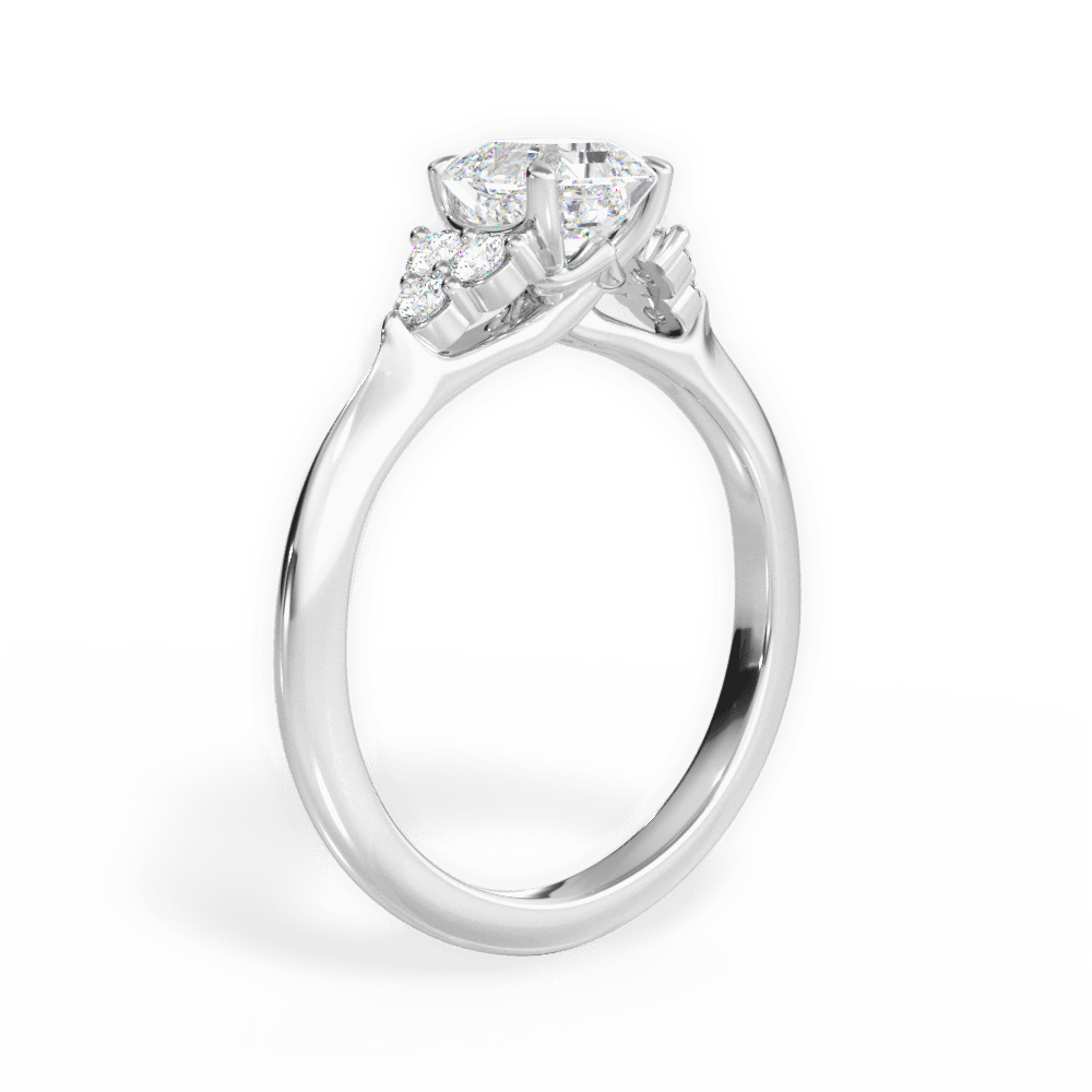 14kt White Gold/18kt White Gold/Platinum/asscher/front