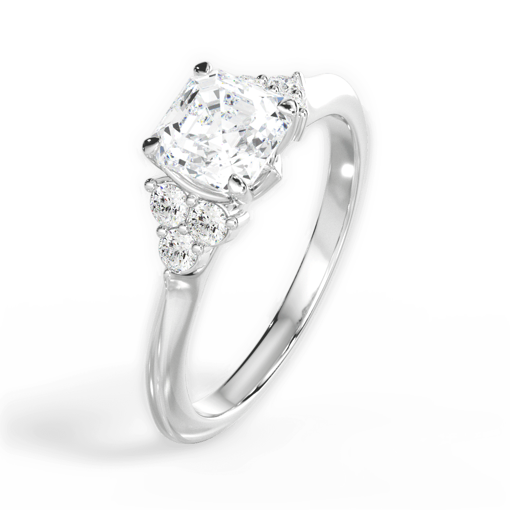 14kt White Gold/18kt White Gold/Platinum/asscher/perspective