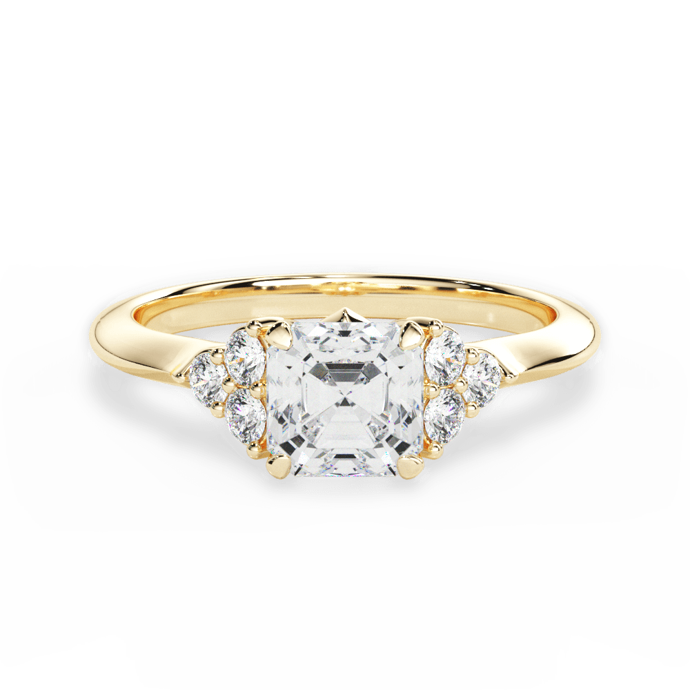 14kt Yellow Gold/18kt Yellow Gold/asscher/top