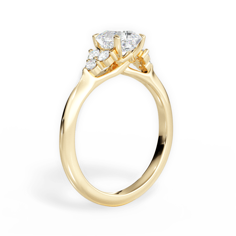 14kt Yellow Gold/18kt Yellow Gold/asscher/front