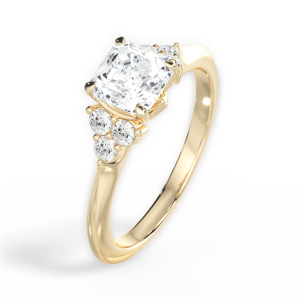 14kt Yellow Gold/18kt Yellow Gold/asscher/perspective