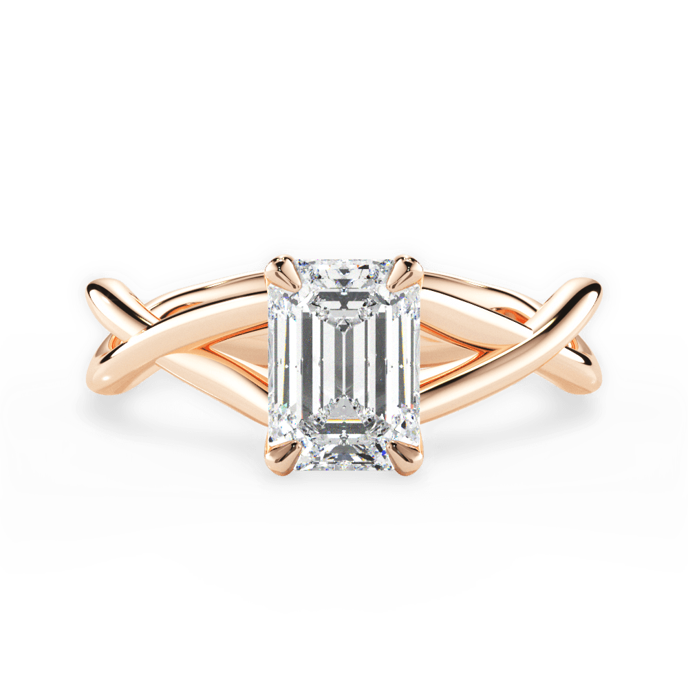 14kt Rose Gold/18kt Rose Gold/emerald/top