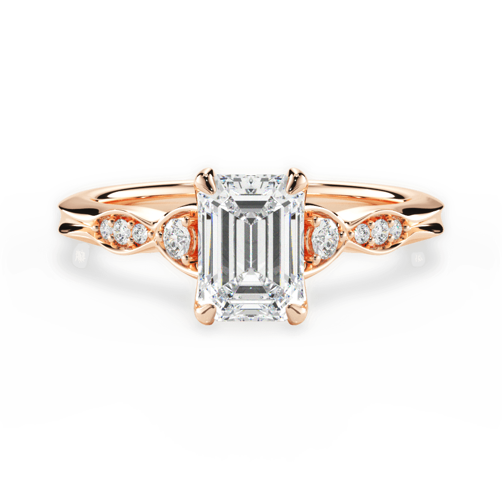 14kt Rose Gold/18kt Rose Gold/emerald/top