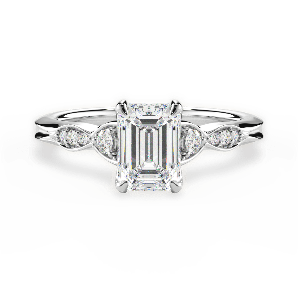 14kt White Gold/18kt White Gold/Platinum/emerald/top