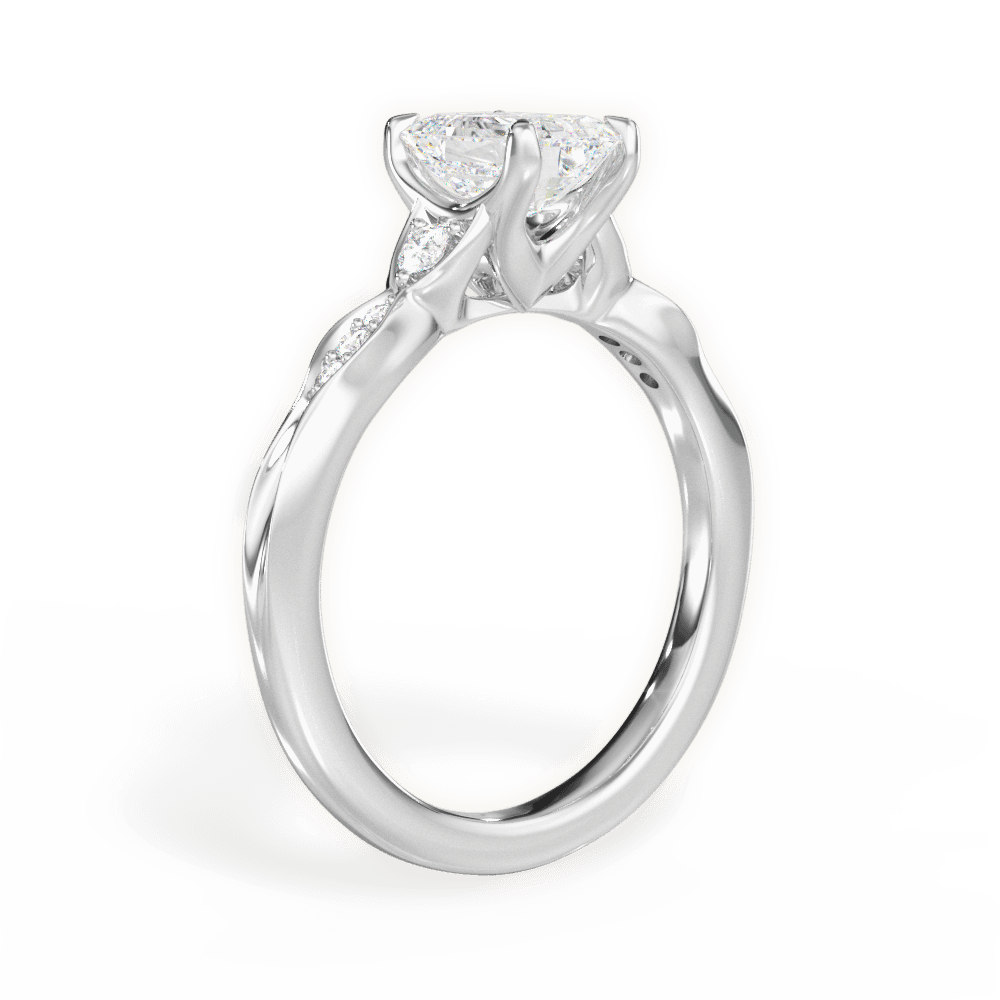 14kt White Gold/18kt White Gold/Platinum/emerald/front