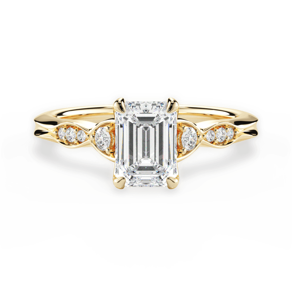 14kt Yellow Gold/18kt Yellow Gold/emerald/top