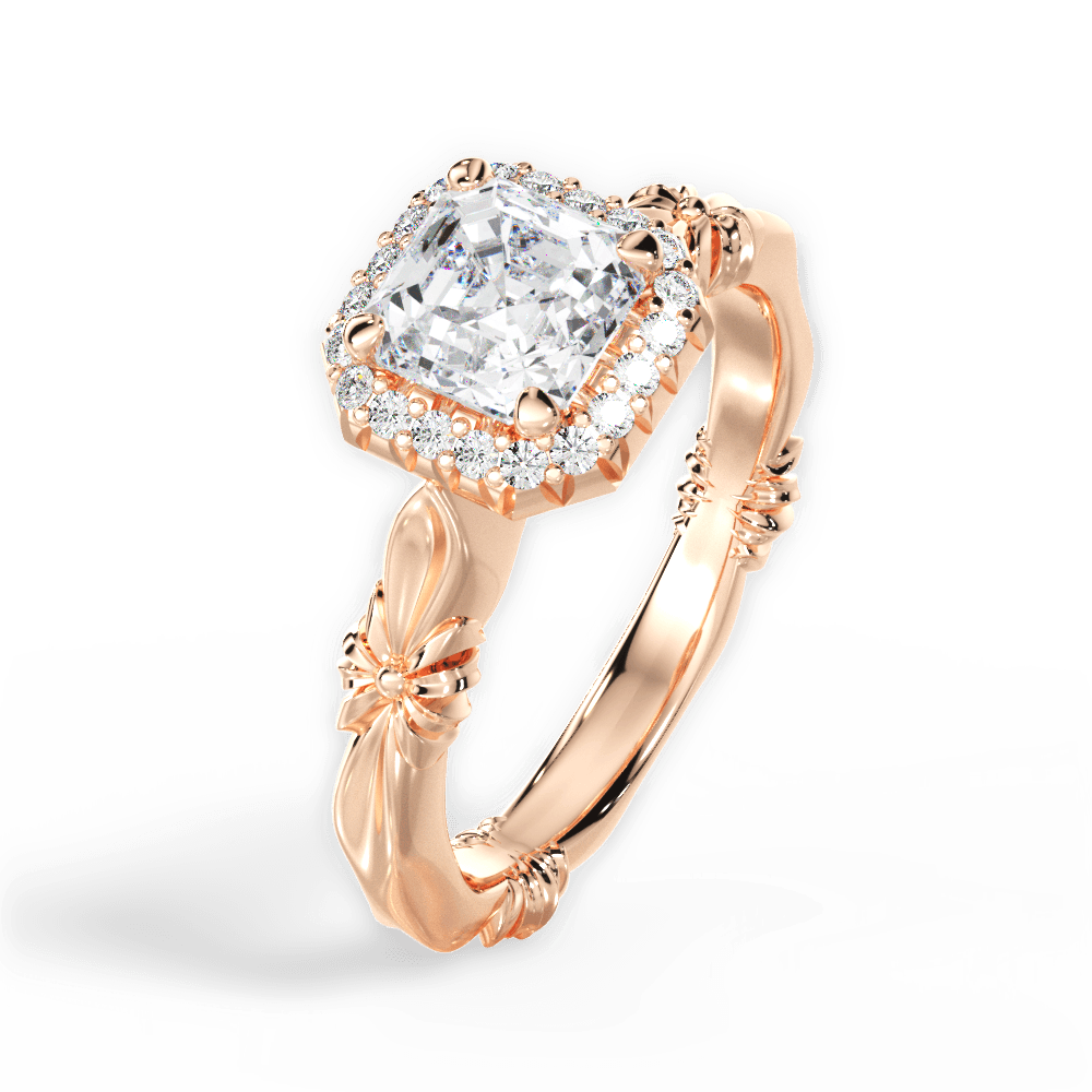 14kt Rose Gold/18kt Rose Gold/asscher/perspective