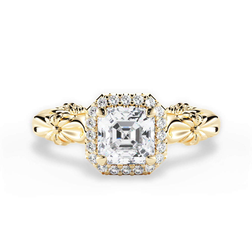 14kt Yellow Gold/18kt Yellow Gold/asscher/top