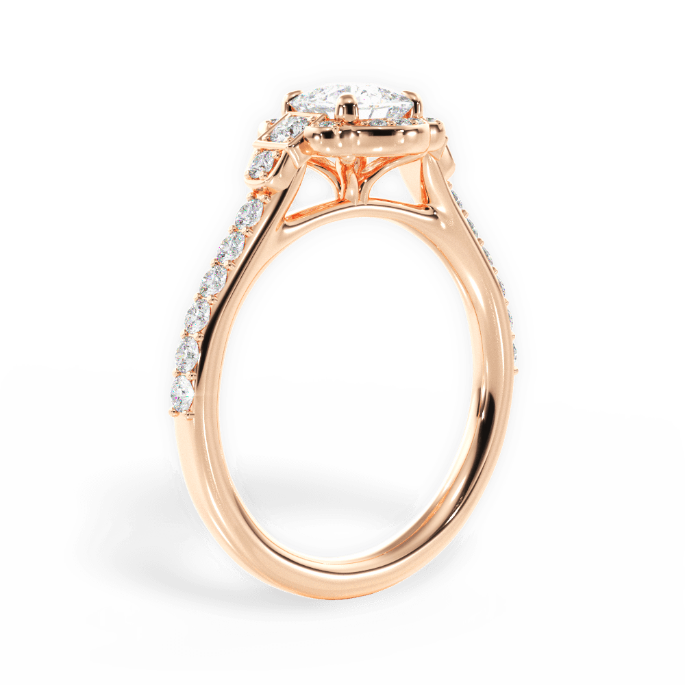 14kt Rose Gold/18kt Rose Gold/cushion/front
