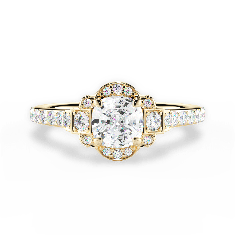 14kt Yellow Gold/18kt Yellow Gold/cushion/top