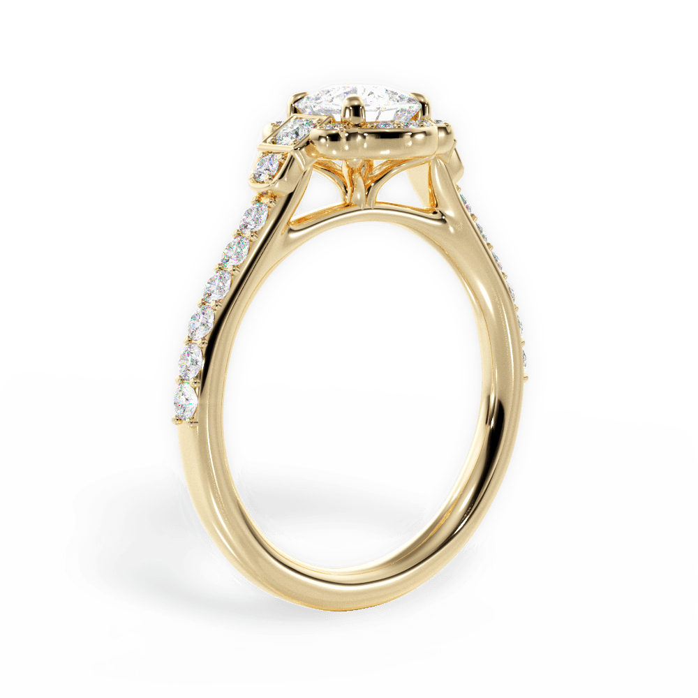 14kt Yellow Gold/18kt Yellow Gold/cushion/front