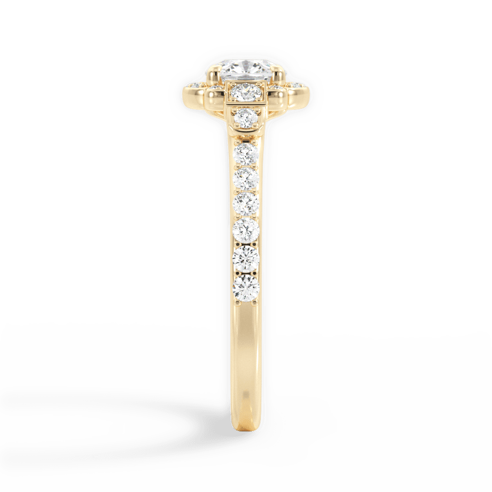 14kt Yellow Gold/18kt Yellow Gold/cushion/side