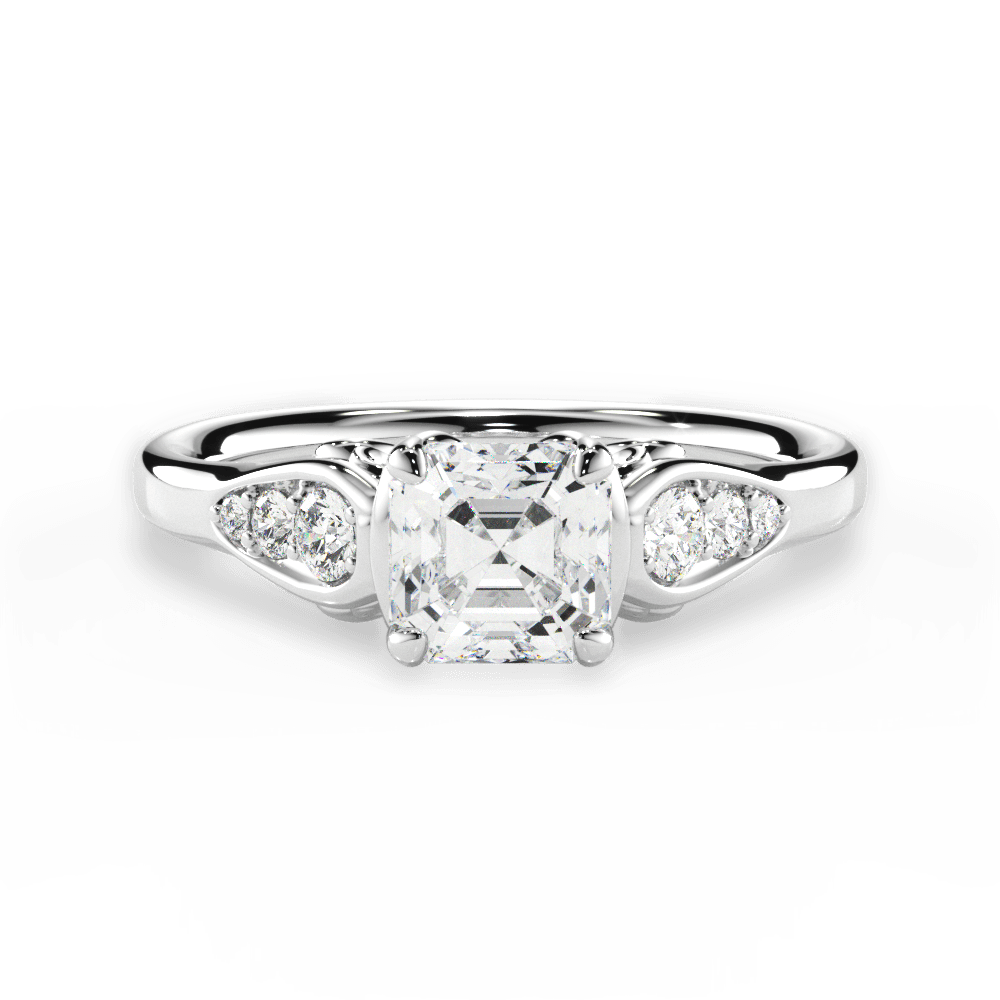 14kt White Gold/18kt White Gold/Platinum/asscher/top