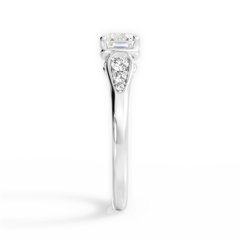 14kt White Gold/18kt White Gold/Platinum/asscher/side