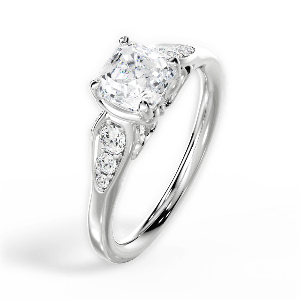 14kt White Gold/18kt White Gold/Platinum/asscher/perspective