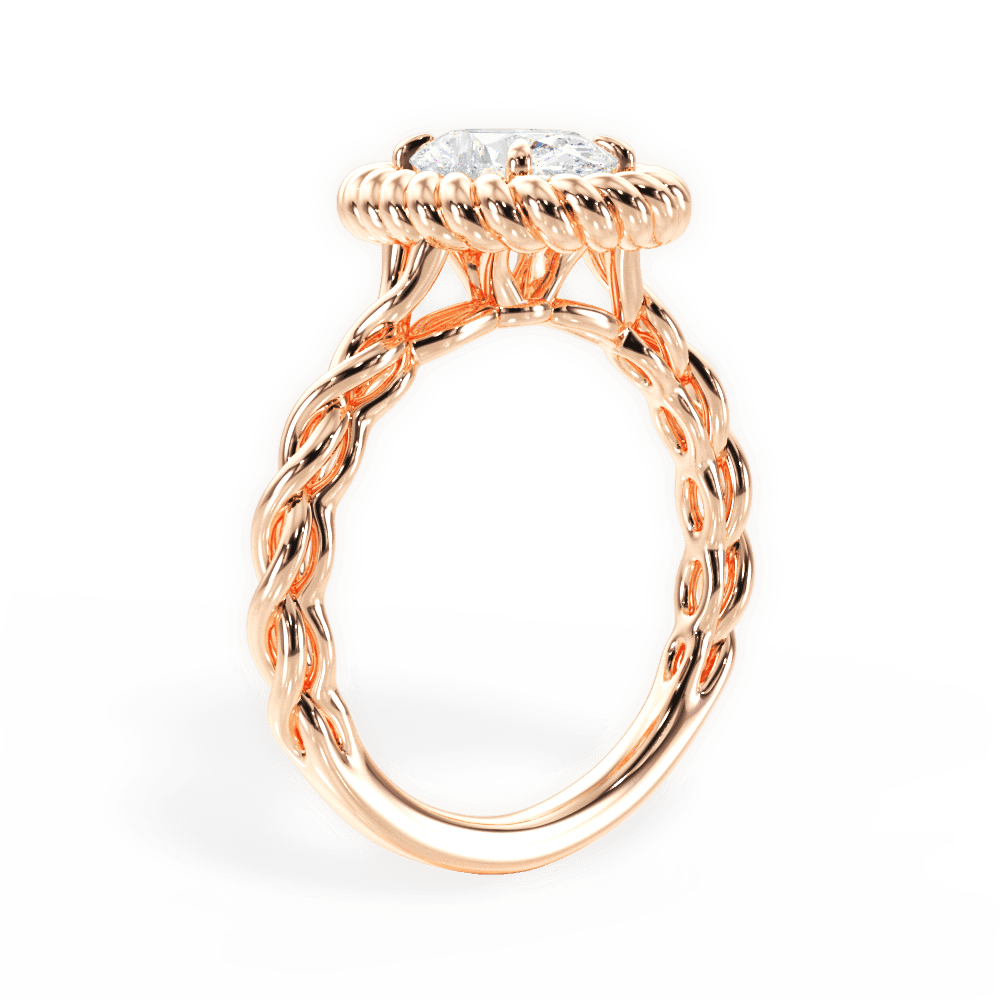 14kt Rose Gold/18kt Rose Gold/oval/front