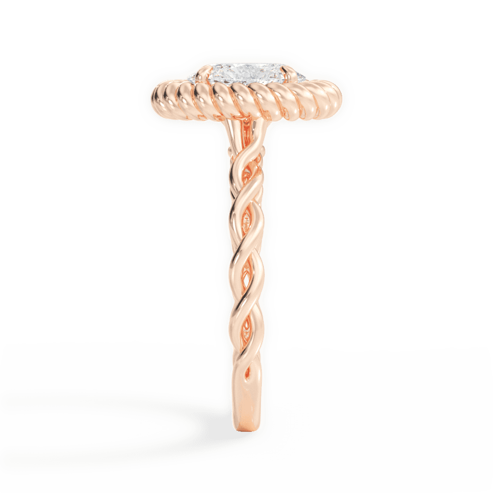 14kt Rose Gold/18kt Rose Gold/oval/side